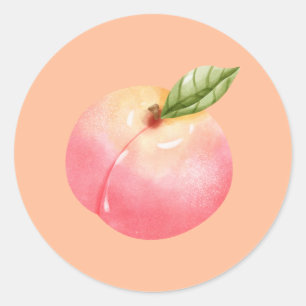 Peach Birthday Runder Aufkleber
