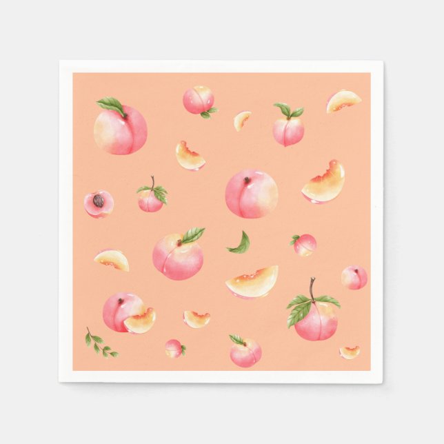 Peach Birthday Serviette (Vorderseite)