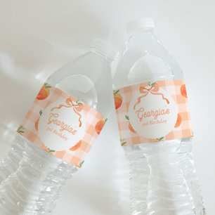 Peach Birthday Water Flasche Labels