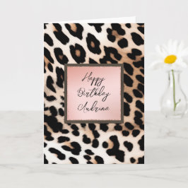 Peach Black Cream Leopard Karte
