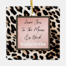 Peach Black Cream Leopard Keramikornament