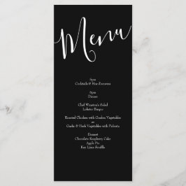 Peach Black Floral Wedding Elegant Menükarte
