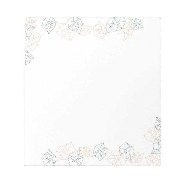 Peach & Black Geometric Border Modern Notizblock (Vorderseite)