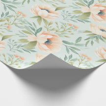 Peach Blooming Blume Wrapping Paper