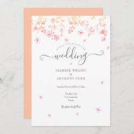 Peach Blossom Floral Wedding Einladung