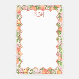 Peach Blossom Monogram Post it notes Post-it Klebezettel