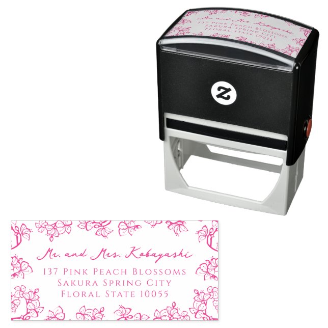 Peach Blossoms Blume Asiatische Hochzeitsfeier Rüc Permastempel (Beispiel)