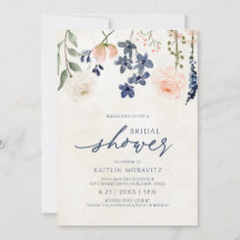 Peach & Blue Brautparty Botanisches Vintag