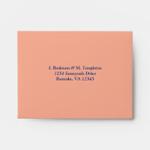 Peach, Blue Floral A2 Umschlag für Lg. RSVP Karte