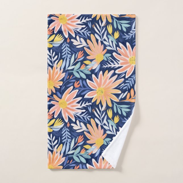 Peach blue foloral handtuch (Handtuch)