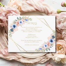 Peach Blue Wedding Collection Eintrittskarte Begleitkarte