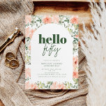 Peach Blume Arch Trendy Modern 50. Geburtstag Einladung<br><div class="desc">Peach Blume Arch Trendy Moderne 50. Geburtstagseinladung</div>