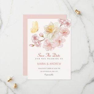 Peach Blume blühen Hochzeit Save The Date