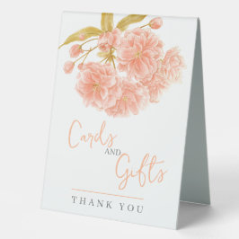 Peach Blume blühen Hochzeitshilfekarten und Gesche Tischaufsteller