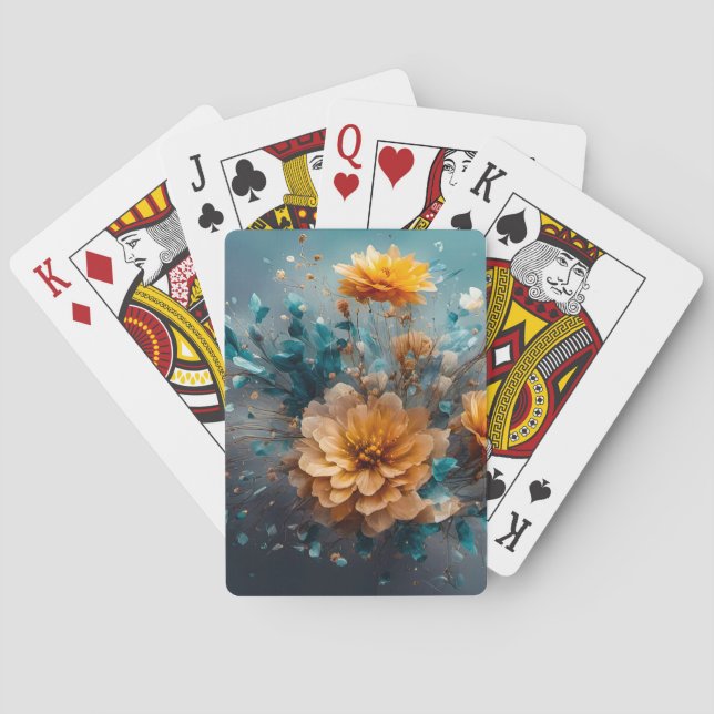 Peach-Blume Burst Spielkarten (Rückseite)