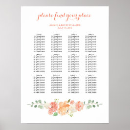 Peach Blume Hochzeitstorte Poster