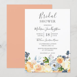 Peach Blume Hübsch Frühjahr Brautparty Einladung