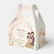 Peach Blume niedlich indisches Brautpaar angepasst