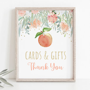 Peach Blumengrün Geburtstagskarten & Geschenke Unt Poster