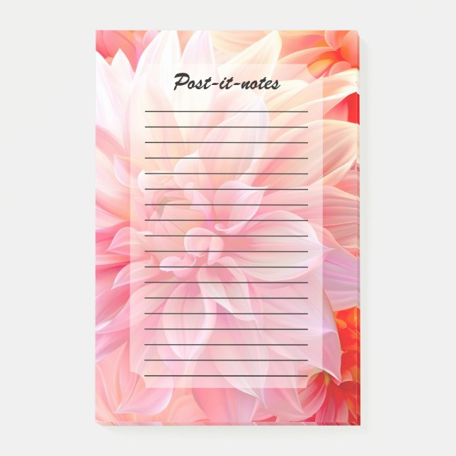 Peach Blush Dahlia Blossom Post-it Klebezettel (Vorderseite)