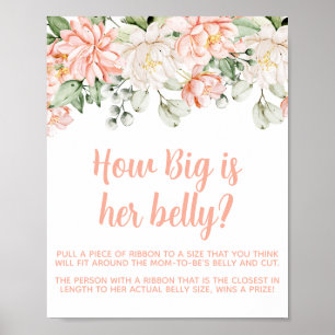 Peach Blush Elvory Baby Dusche Big Bly Game Schild