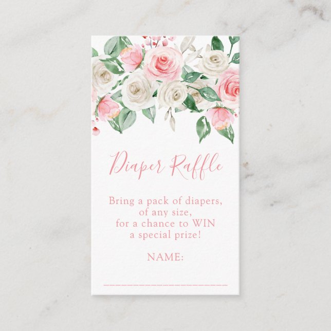 Peach Blush Floral Baby Dusche Begleitkarte (Vorderseite)