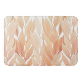 Peach Blush Foliage Aquarellfarben Pastelltöne Badematte