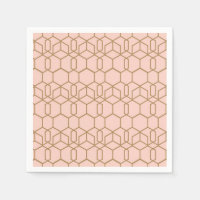 Peach Blush & Gold Modern Boho Geometric Glam