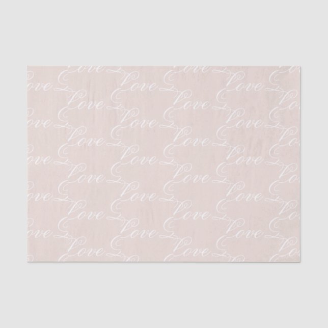 Peach Blush Liebe Immer Hochzeit Seidenpapier (Vorderseite)