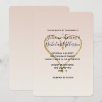 Peach Blush Ombre Gold Glitzy Herz