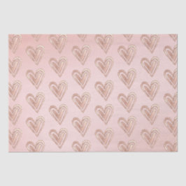 Peach Blush Pink Glitzer Herz Seidenpapier