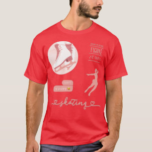 Peach Blush Pink Watercolor Ice Skater Abbildung S T-Shirt