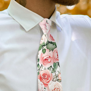 Peach Blush Rose Neck Tie Krawatte