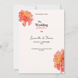 Peach Blush roses classy wedding invitation Einladung