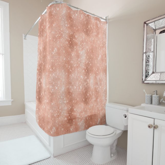 Peach Blush Sparkle Duschvorhang (Beispiel)