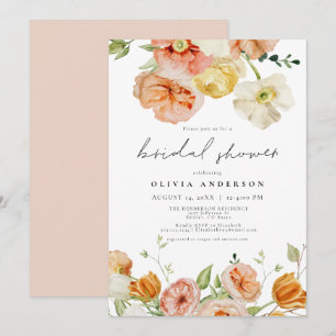 Peach & Blush Spring Brautparty Einladung