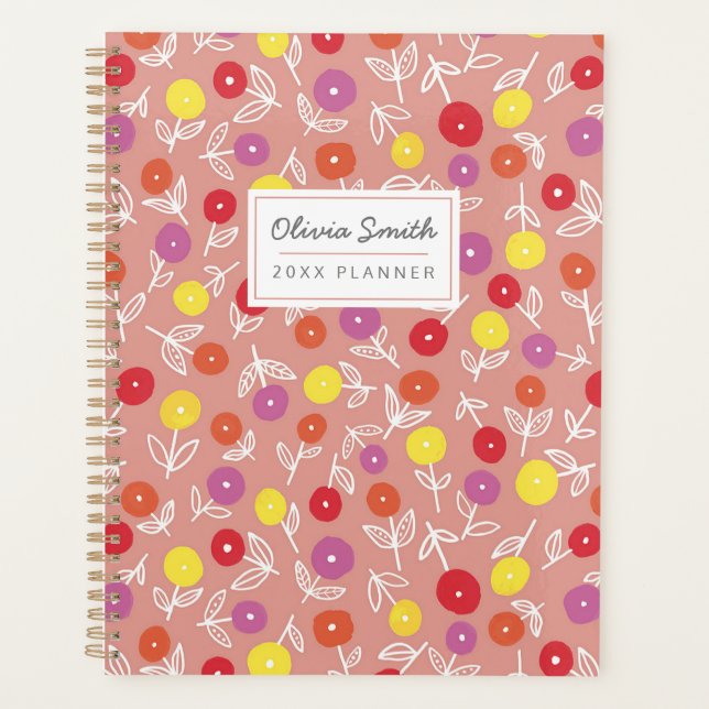Peach Botanical Peach Floral 2024 Planer (Vorderseite)
