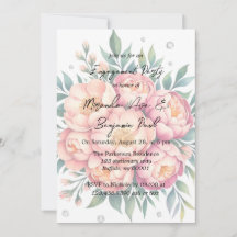 Peach Bouquet mit Diamanten Engagement Party