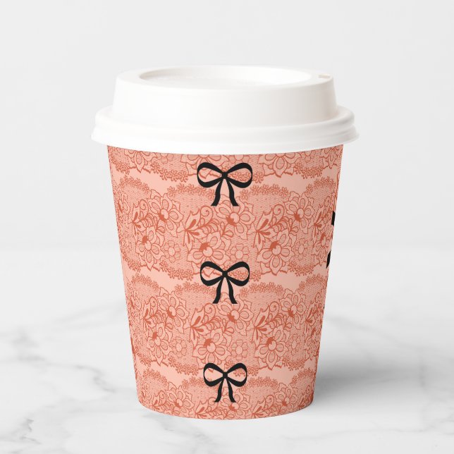 Peach-Brautparty Pappbecher (Vorderseite)