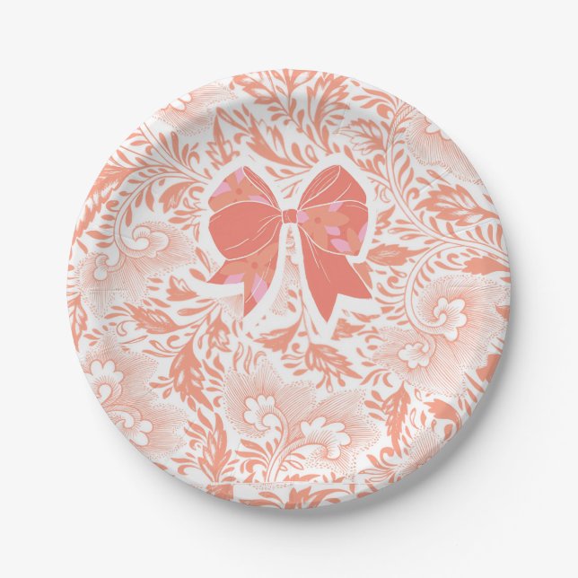 Peach-Brautparty Pappteller (Vorderseite)