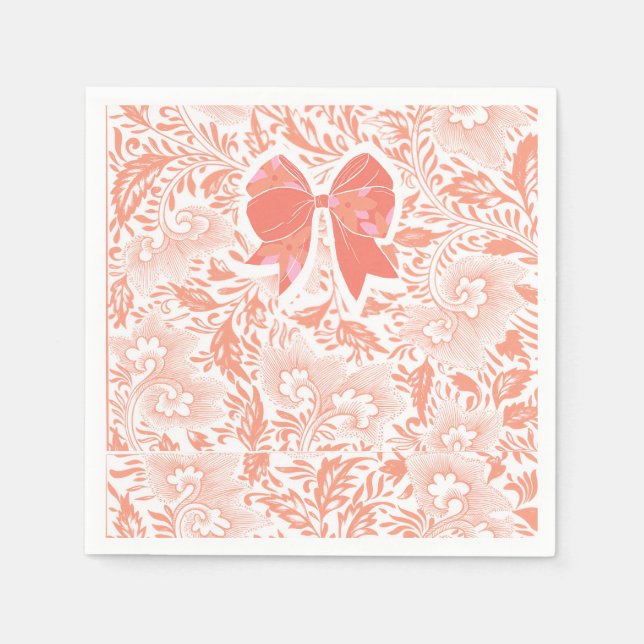 Peach-Brautparty Serviette (Vorderseite)