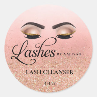 Peach Bronze Glam Glitzer Lash Bath Cleanser Runder Aufkleber