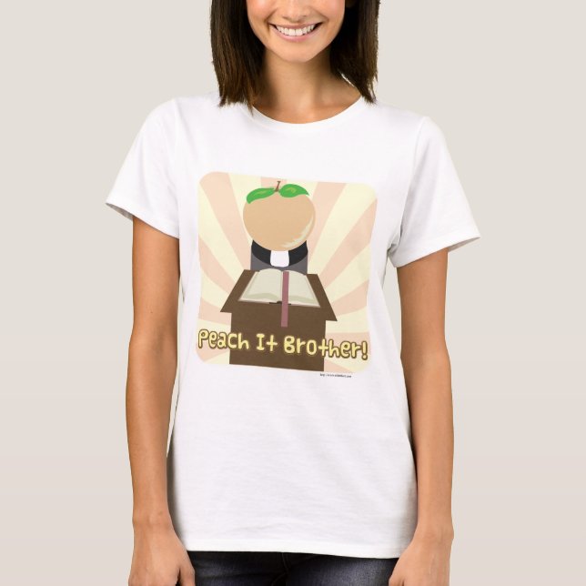Peach Brother Funny Food Cartoon T-Shirt (Vorderseite)