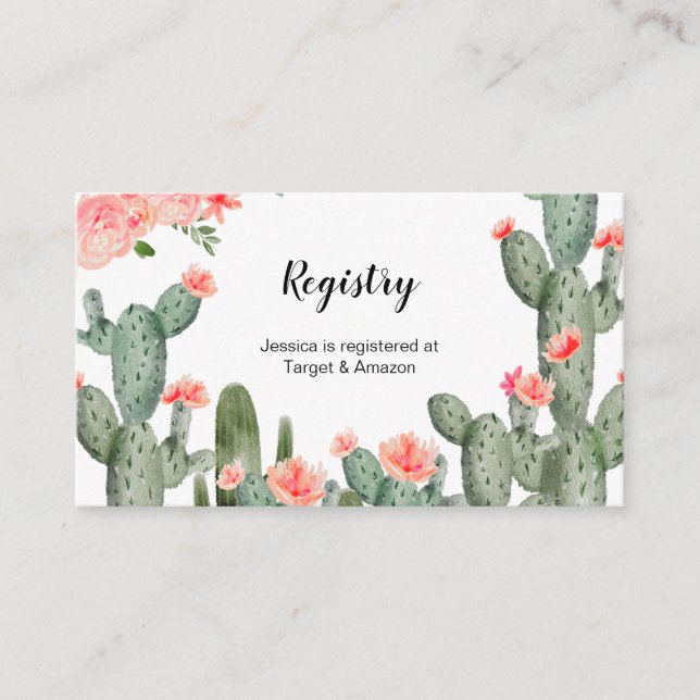 Peach Cactus floral Registry Insert (Vorderseite)