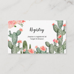 Peach Cactus floral Registry Insert
