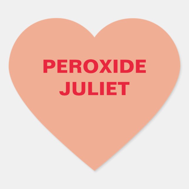 Peach Candy Heart Herz-Aufkleber (Vorderseite)