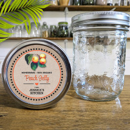 Peach Canning Jar Kraft Papier Style Label Runder Aufkleber