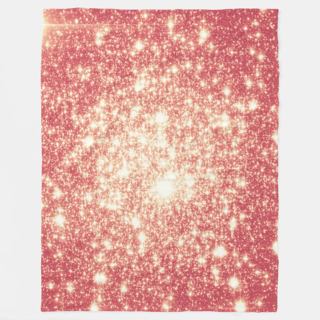 Peach Champagne Stars Fleece Blanket (Vorderseite)