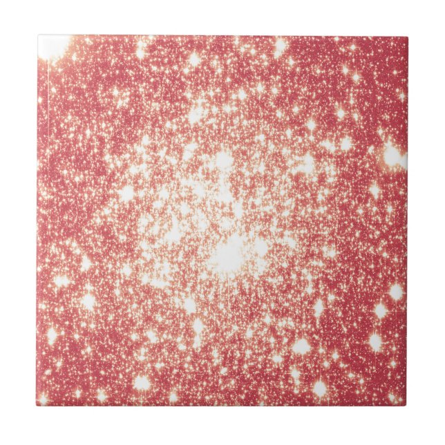 Peach Champagne Stars Fliese (Vorderseite)