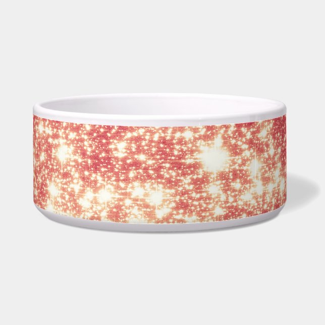 Peach Champagne Stars Pet Bowl Napf (Vorderseite)